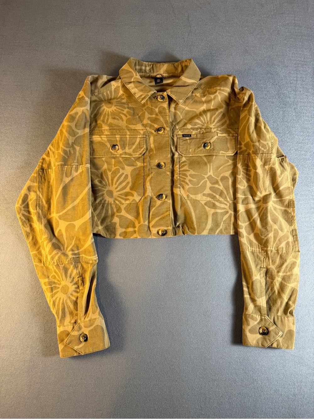 Roark woodland Floral Crop Jean Jacket